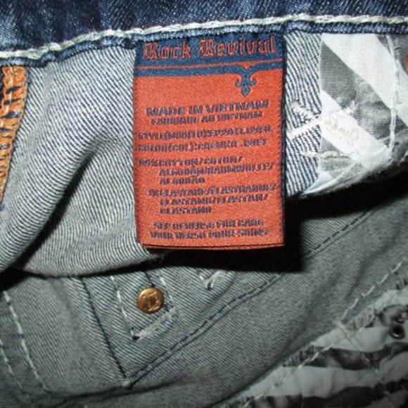 ROCK REVIVAL Chenko Straight Acid Splatter Jeans Sz 38 - Picture 12 of 12